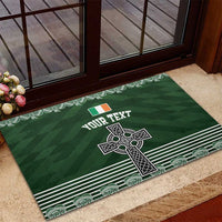 Personalized Celtic Cross Shamrock Ireland Rubber Doormat Celtic Knot with Shamrock