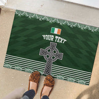 Personalized Celtic Cross Shamrock Ireland Rubber Doormat Celtic Knot with Shamrock