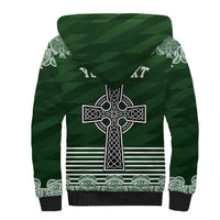 Personalized Celtic Cross Shamrock Ireland Sherpa Hoodie Celtic Knot with Shamrock