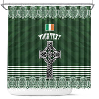 Personalized Celtic Cross Shamrock Ireland Shower Curtain Celtic Knot with Shamrock