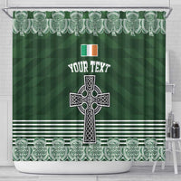 Personalized Celtic Cross Shamrock Ireland Shower Curtain Celtic Knot with Shamrock