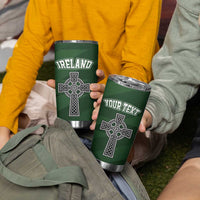 Personalized Celtic Cross Shamrock Republic of Ireland Tumbler Cup Celtic Knot with Shamrock
