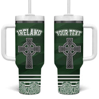 Personalized Celtic Cross Shamrock Republic of Ireland Tumbler With Handle Celtic Knot with Shamrock
