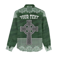 Personalized Celtic Cross Shamrock Ireland Women Casual Shirt Celtic Knot with Shamrock