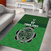 Custom Ireland Football Area Rug Celtic Knot with Shamrock