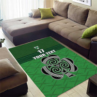 Custom Ireland Football Area Rug Celtic Knot with Shamrock