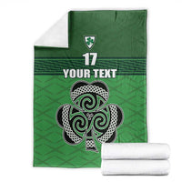 Custom Ireland Football Blanket Celtic Knot with Shamrock