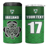 Custom Republic of Ireland Football 4 in 1 Can Cooler Tumbler Celtic Knot with Shamrock