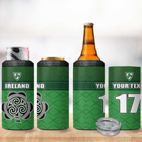 Custom Republic of Ireland Football 4 in 1 Can Cooler Tumbler Celtic Knot with Shamrock