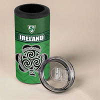 Custom Republic of Ireland Football 4 in 1 Can Cooler Tumbler Celtic Knot with Shamrock