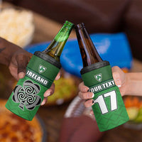 Custom Republic of Ireland Football 4 in 1 Can Cooler Tumbler Celtic Knot with Shamrock