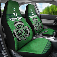 Custom Ireland Football Car Seat Cover Celtic Knot with Shamrock