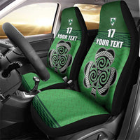 Custom Ireland Football Car Seat Cover Celtic Knot with Shamrock