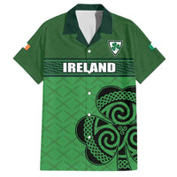 Custom Ireland Football Family Matching Puletasi and Hawaiian Shirt Celtic Knot with Shamrock