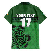 Custom Ireland Football Family Matching Short Sleeve Bodycon Dress and Hawaiian Shirt Celtic Knot with Shamrock