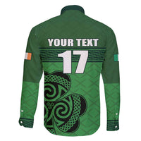 Custom Ireland Football Family Matching Short Sleeve Bodycon Dress and Hawaiian Shirt Celtic Knot with Shamrock