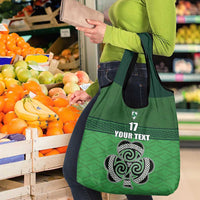 Custom Ireland Football Grocery Bag Celtic Knot with Shamrock