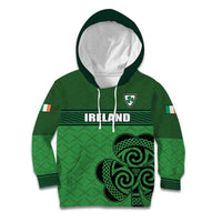 Custom Ireland Football Kid Hoodie Celtic Knot with Shamrock