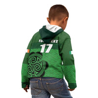 Custom Ireland Football Kid Hoodie Celtic Knot with Shamrock