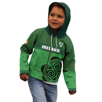 Custom Ireland Football Kid Hoodie Celtic Knot with Shamrock