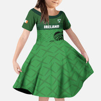 Custom Ireland Football Kid Short Sleeve Dress Celtic Knot with Shamrock