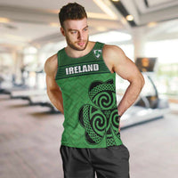 Custom Ireland Football Men Tank Top Celtic Knot with Shamrock