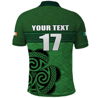 Custom Ireland Football Polo Shirt Celtic Knot with Shamrock