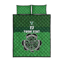 Custom Ireland Football Quilt Bed Set Celtic Knot with Shamrock