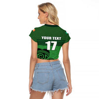 Custom Ireland Football Raglan Cropped T Shirt Celtic Knot with Shamrock