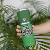 Custom Republic of Ireland Football Skinny Tumbler Celtic Knot with Shamrock