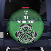 Custom Ireland Football Spare Tire Cover Celtic Knot with Shamrock