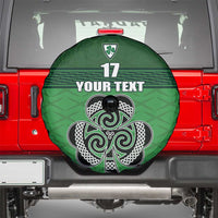 Custom Ireland Football Spare Tire Cover Celtic Knot with Shamrock