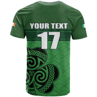 Custom Ireland Football T Shirt Celtic Knot with Shamrock