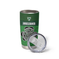 Custom Republic of Ireland Football Tumbler Cup Celtic Knot with Shamrock