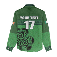 Custom Ireland Football Women Casual Shirt Celtic Knot with Shamrock