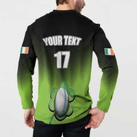 Custom Ireland Rugby Go Champions Button Sweatshirt Irish Shamrock