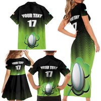 Custom Ireland Rugby Go Champions Family Matching Short Sleeve Bodycon Dress and Hawaiian Shirt Irish Shamrock