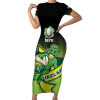 Custom Ireland Rugby Go Champions Family Matching Short Sleeve Bodycon Dress and Hawaiian Shirt Irish Shamrock