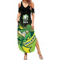 Custom Ireland Rugby Go Champions Family Matching Summer Maxi Dress and Hawaiian Shirt Irish Shamrock