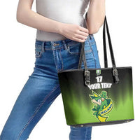 Custom Ireland Rugby Go Champions Leather Tote Bag Irish Shamrock