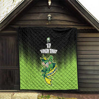 Custom Ireland Rugby Go Champions Quilt Irish Shamrock