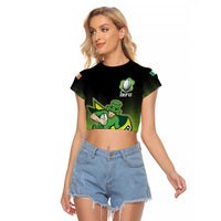 Custom Ireland Rugby Go Champions Raglan Cropped T Shirt Irish Shamrock