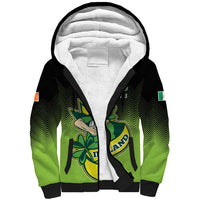 Custom Ireland Rugby Go Champions Sherpa Hoodie Irish Shamrock