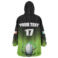 Custom Ireland Rugby Go Champions Wearable Blanket Hoodie Irish Shamrock