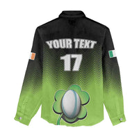 Custom Ireland Rugby Go Champions Women Casual Shirt Irish Shamrock