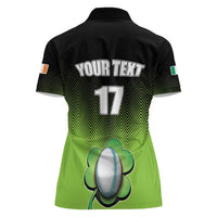 Custom Ireland Rugby Go Champions Women Polo Shirt Irish Shamrock