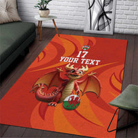 Custom Wales Football Go Champions Area Rug Cymru am byth Red Style
