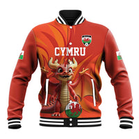 Custom Wales Football Go Champions Baseball Jacket Cymru am byth Red Style
