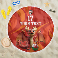 Custom Wales Football Go Champions Beach Blanket Cymru am byth Red Style