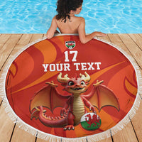Custom Wales Football Go Champions Beach Blanket Cymru am byth Red Style